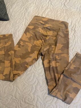 lululemon athletica Tan and Brown Camo High-Waist Leggings